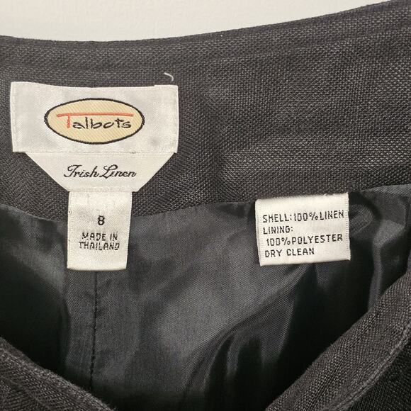 Talbots Signature Black Irish Linen High Rise Wide Leg Pants Size 8 Minimalist - Picture 3 of 6